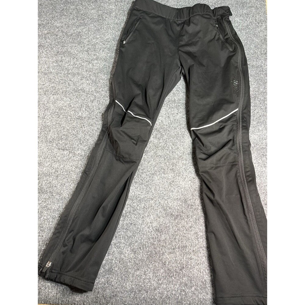 Swix Women’s Large XC Ski Training Softshell Pants – Black – Reflective – Ankle